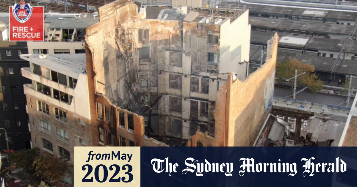 Video Drone footage of the Surry Hills fire